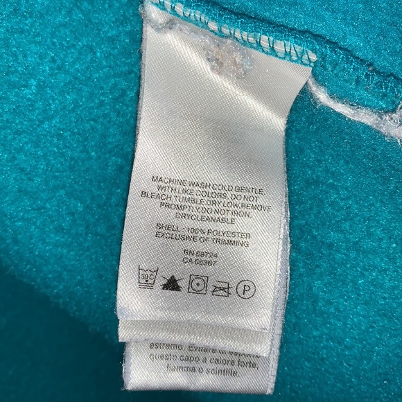 Teal green Columbia fleece sweatshirt jacket - Picture 4 of 7